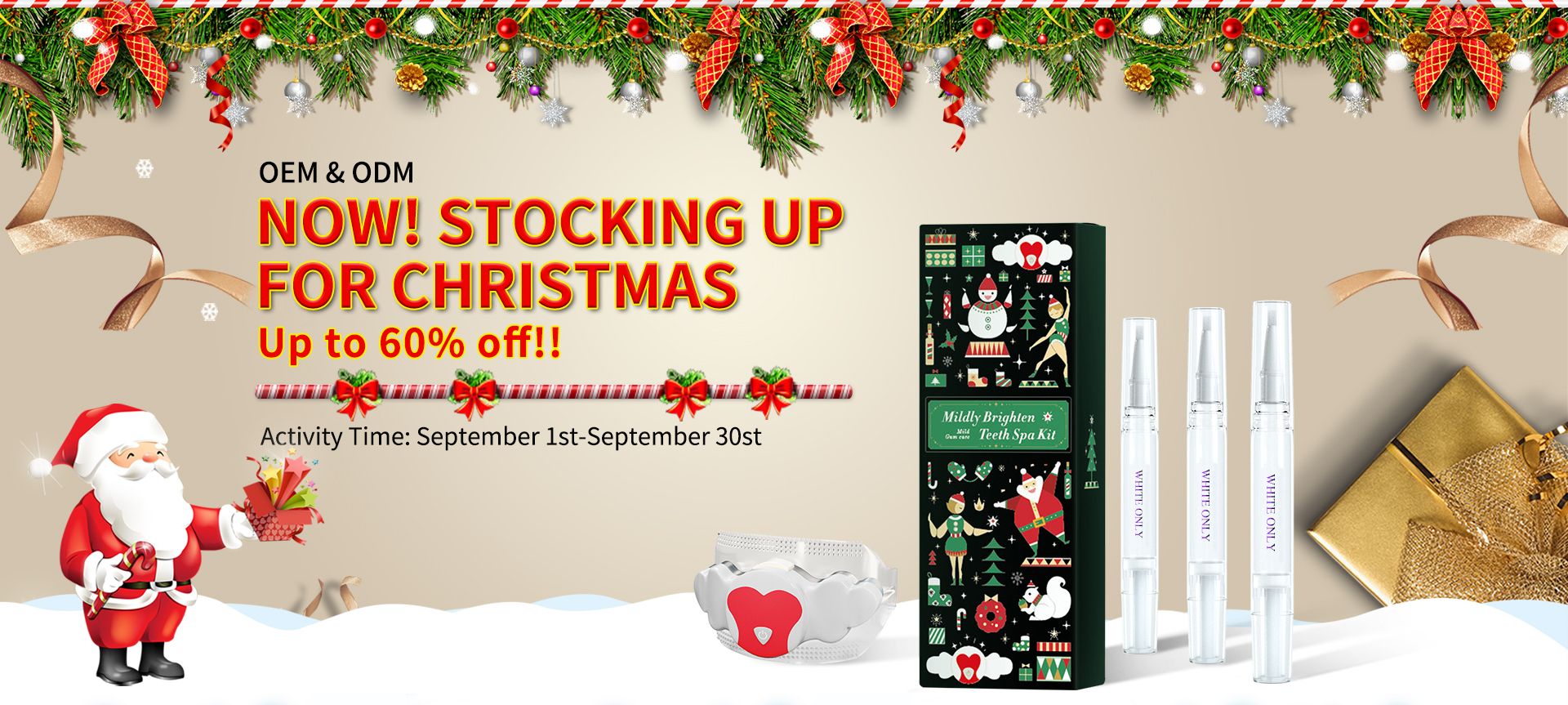 Christmas packaging teeth whitening kit supplier