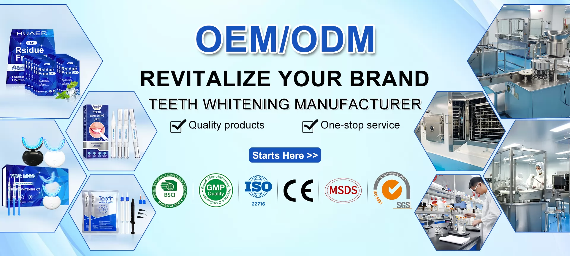 HuaerDental Teeth Whitening Manufacturer, OEM ODM Teeth whitening