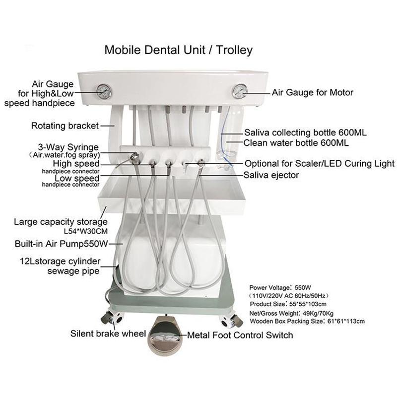 Dental Clinic Mobile Dental Trolley