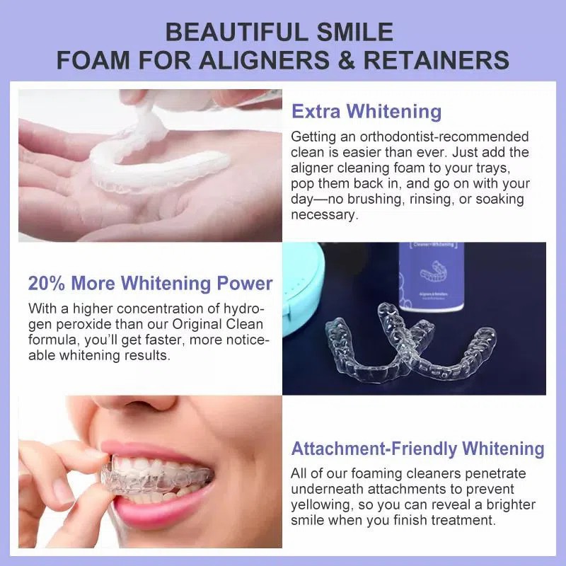 Aligner Cleaner and Teeth Whitening Foam