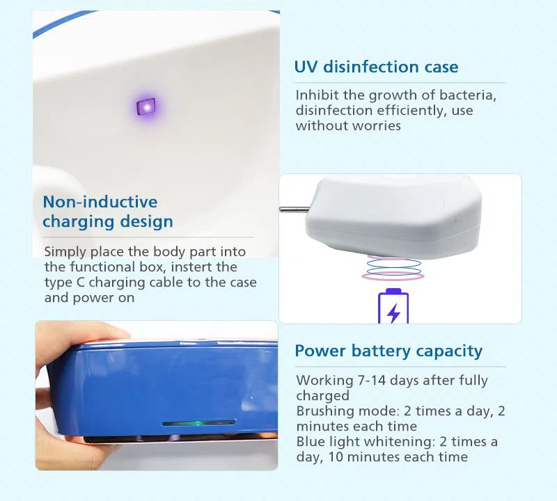 2022 New Blue Light Teeth Whitening Ultrasonic U Shaped Electric Toothbrush