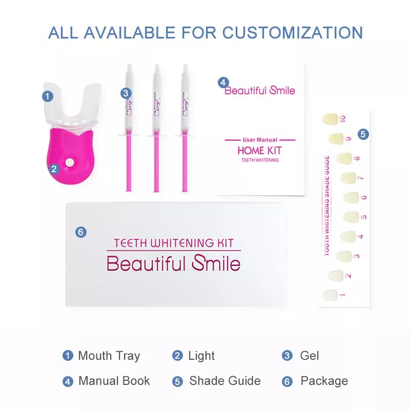 Non Peroxide Home Mobile Wireless 6 Led Activated Teeth Whitening Kits For Home Use