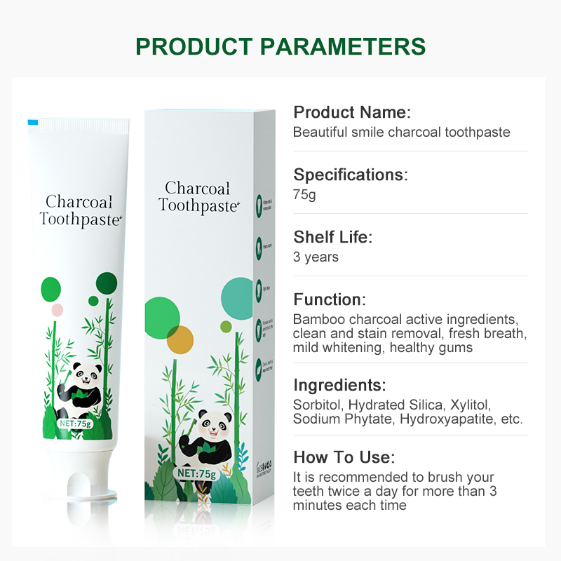 Natural Bamboo Charcoal Teeth Whitening Toothpaste