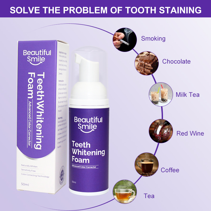 V34 Purple Tooth Whitening Foam Toothpaste