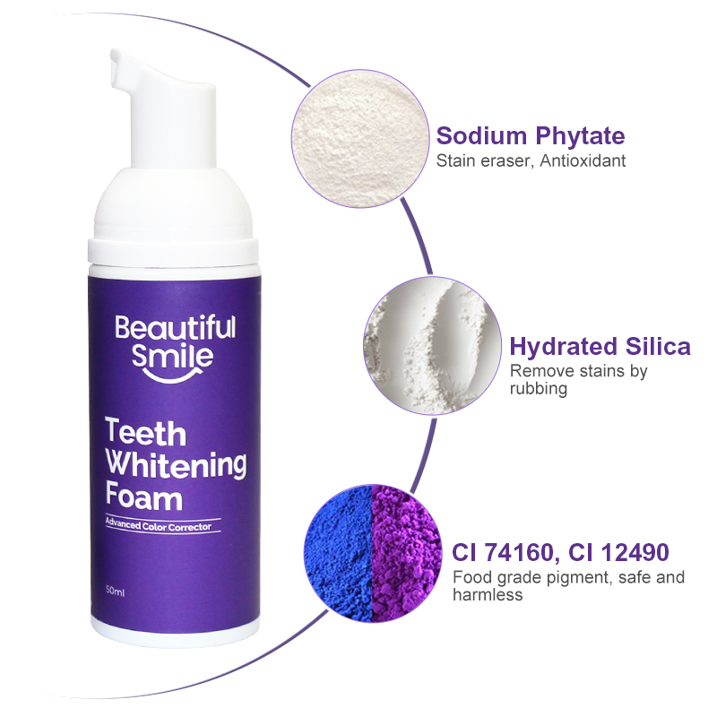 V34 Purple Tooth Whitening Foam Toothpaste Private Label