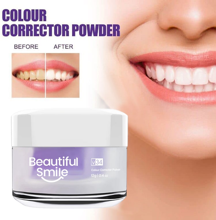 Custom Logo Whitening Tooth Stains Mint V34 Colour Corrector Teeth Whitening Tooth Powder
