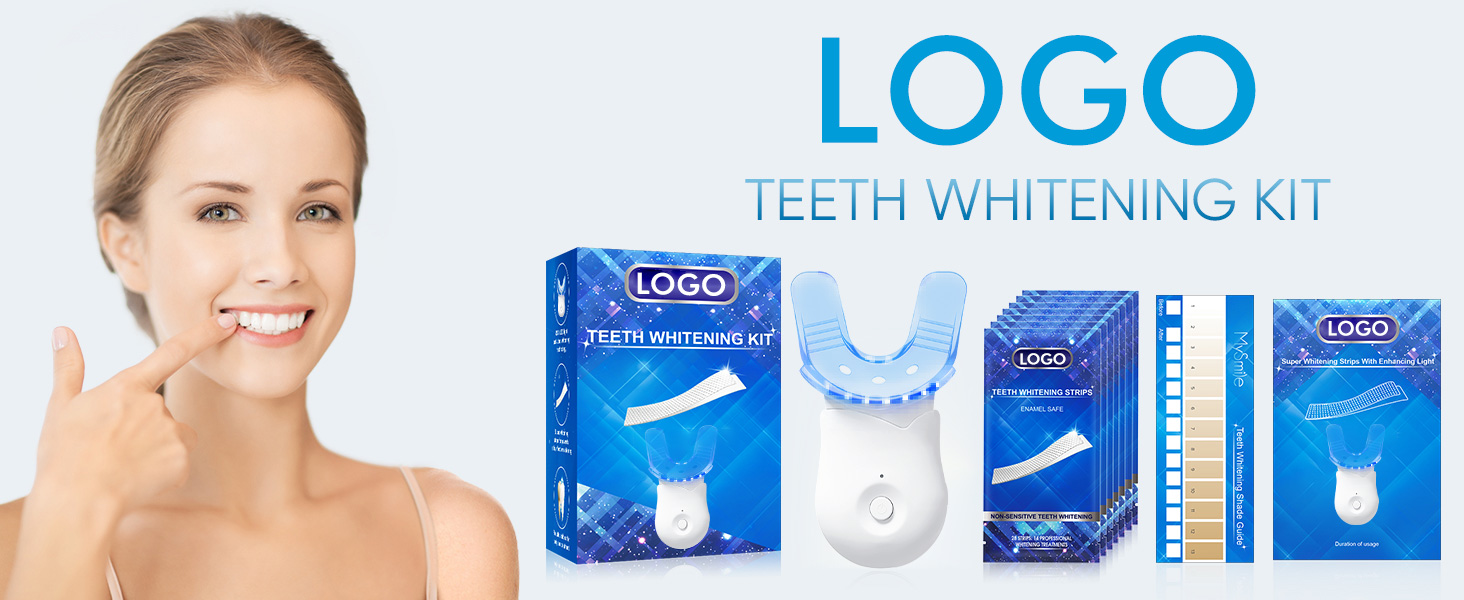 Teeth Whitening Home Kit Strips With Light