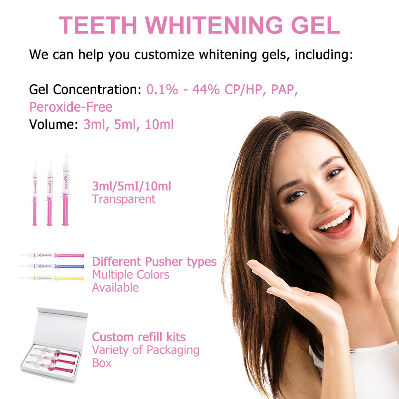 HP/CP/Non Peroxide Teeth whitening Gel Syringes