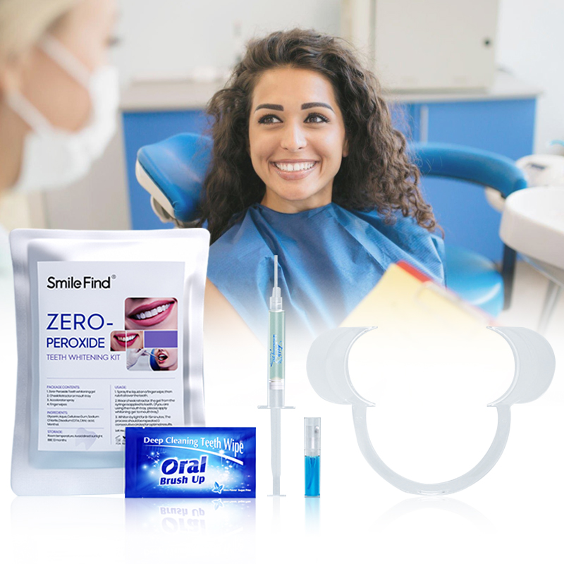 Zero-Peroxide Salon Teeth Whitening Kit With Syringe Gel