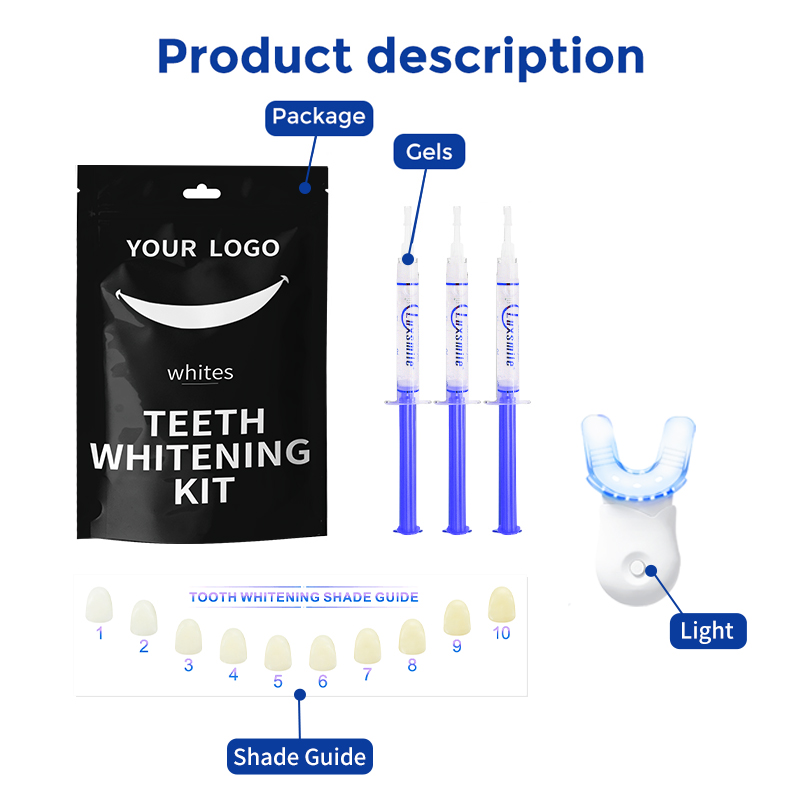 High-Volume Teeth Whitening Gel Kit for Family Use with 6 LED Light