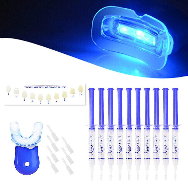 High-Volume Teeth Whitening Gel Kit for Family Use with 6 LED Light