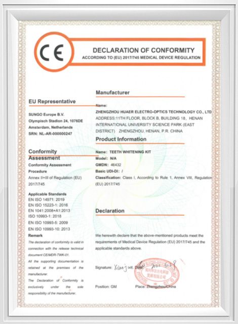 CE Certificate Whitening Kit