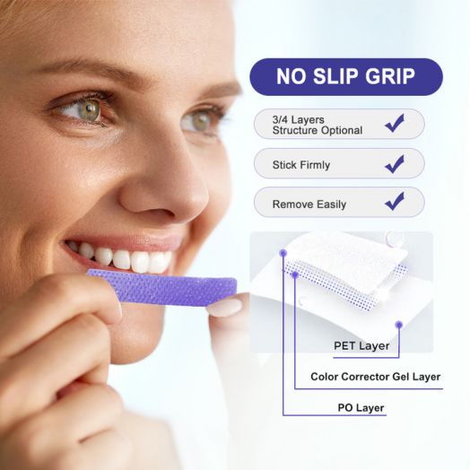 Purple Teeth Whitening Strips Kit Color Correction Series