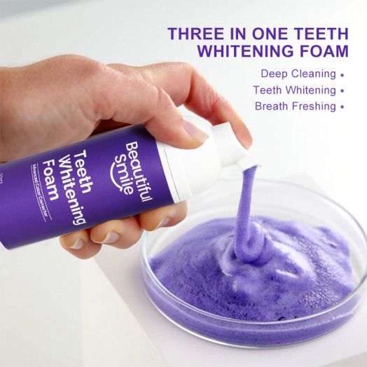 V34 Purple Tooth Whitening Foam Toothpaste Private Label