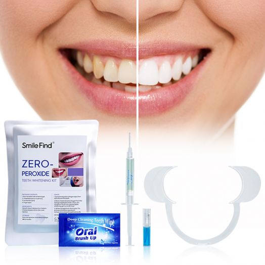 Zero-Peroxide Salon Teeth Whitening Kit With Syringe Gel