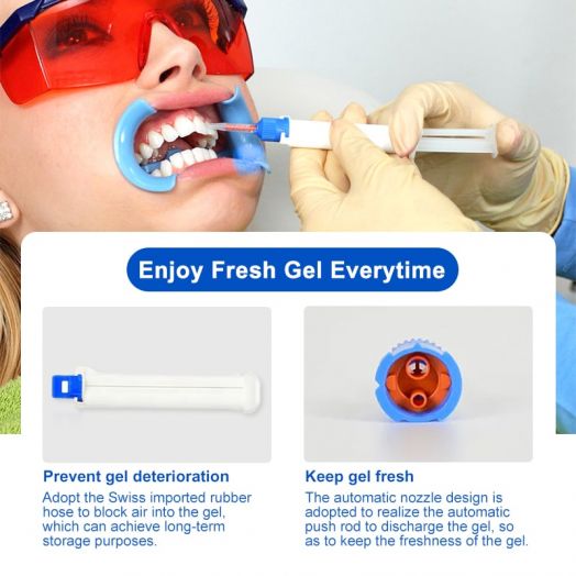 Two Patients Use 35%HP Professional Teeth Whitening Gel Kit Used by Clinic Dentist