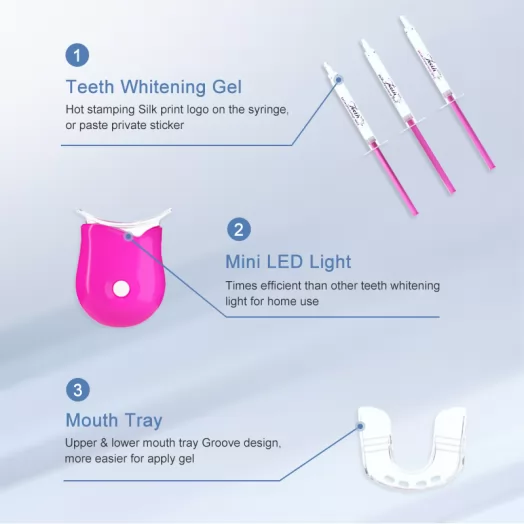 Non Peroxide Home Mobile Wireless 6 Led Activated Teeth Whitening Kits For Home Use